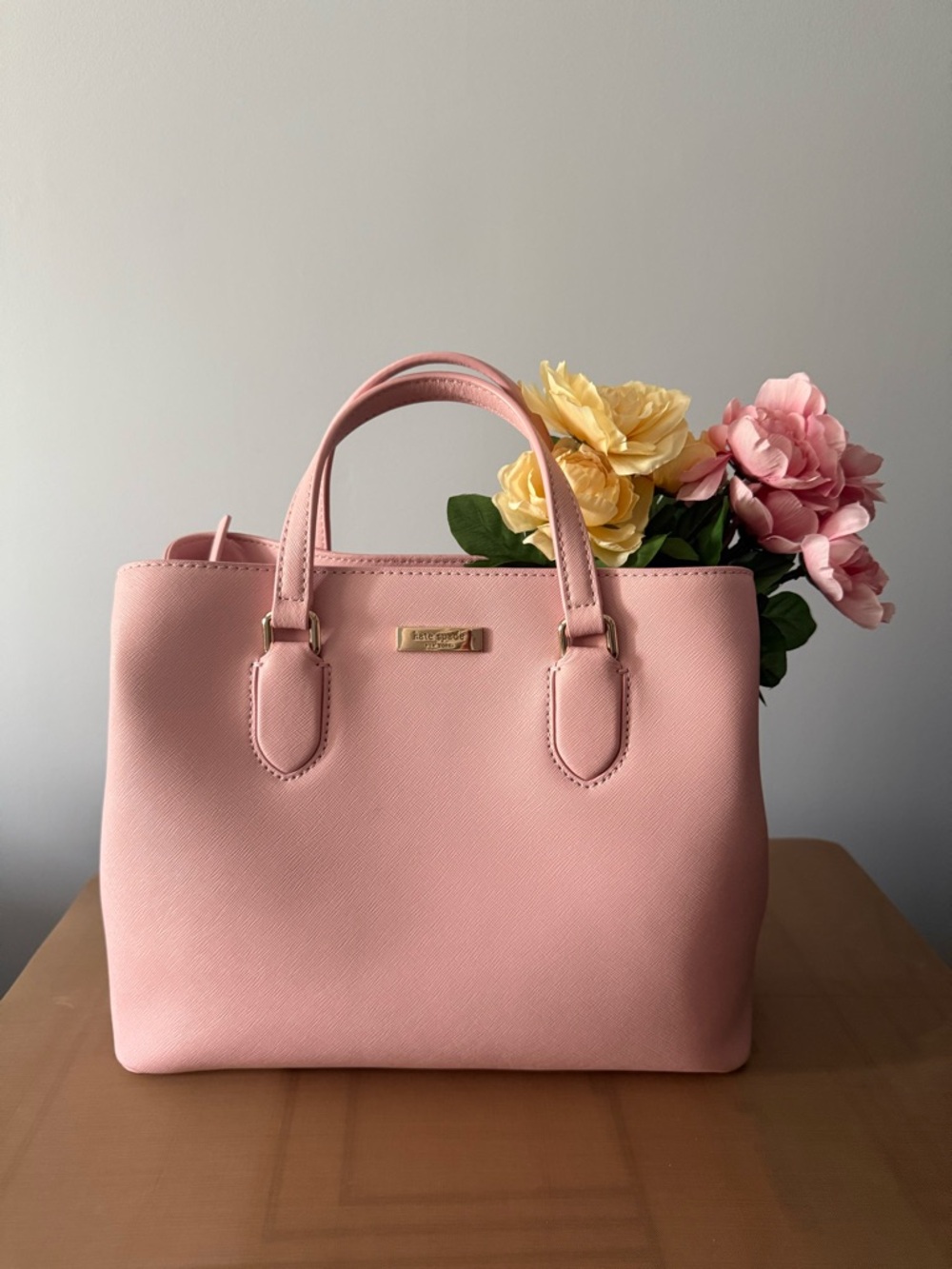 Kate Spade Pink Saffiano Leather Tote Bag NWT